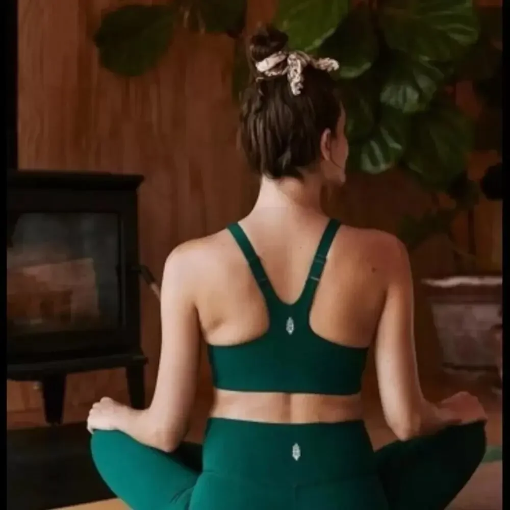 NWT Free People Movement x Hatch Never Better Square Neck Bra Garden Green Sz XS